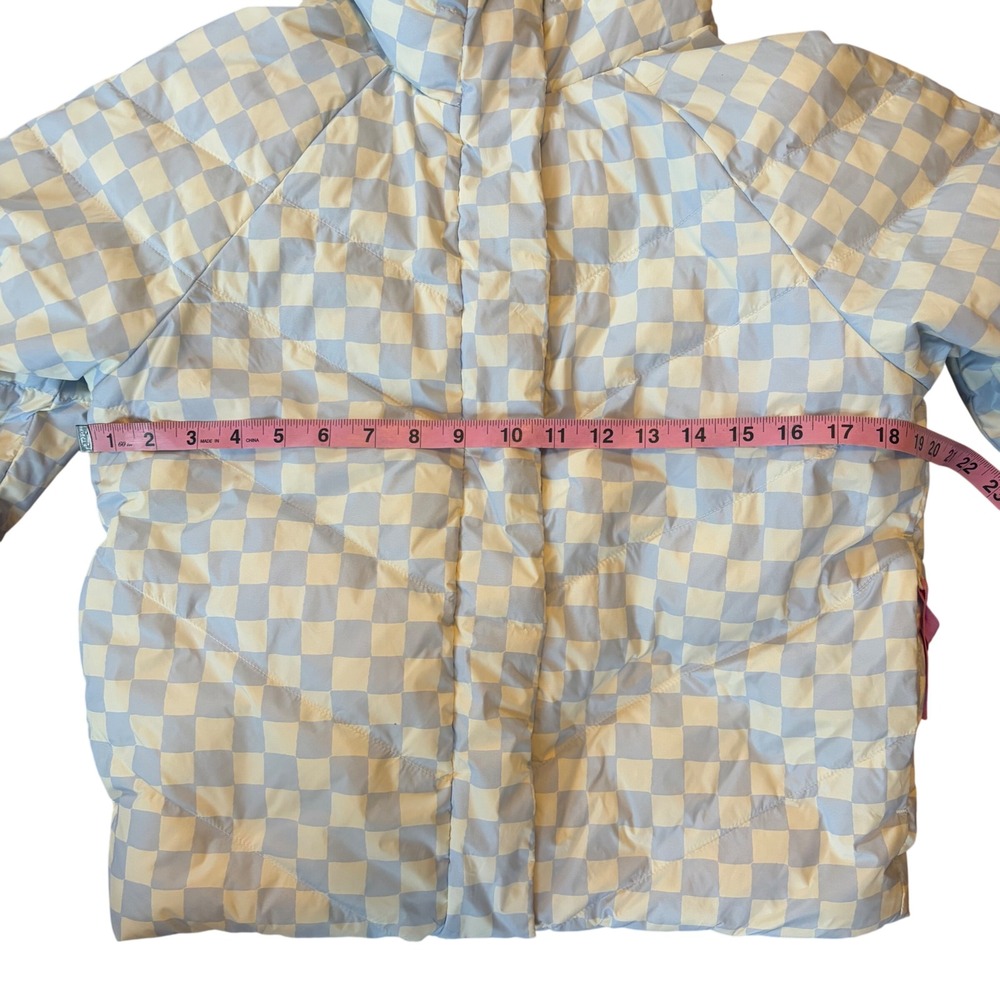 Marine Layer Archive Reversible Puffer Light Blue White Check Sz Small Down - Picture 7 of 13